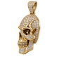 Custom gold and diamond Skull pendant side profile