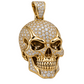Custom gold and diamond Skull pendant angled view