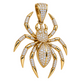 Custom gold and diamond Spider pendant front view