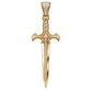 Custom gold and diamond Sword pendant detail view