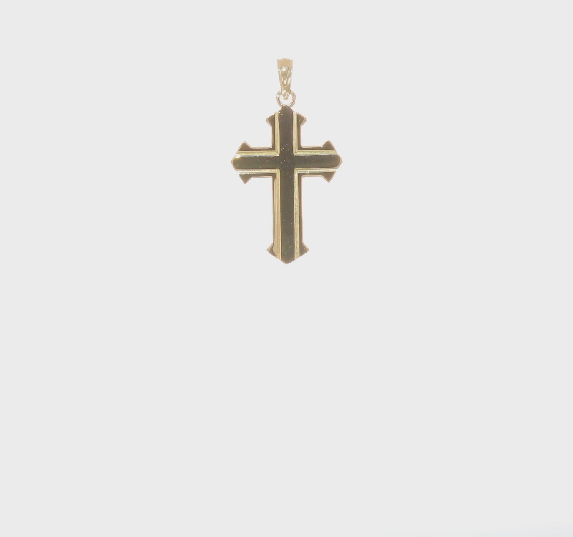 10K yellow gold polished Passion cross pendant video - 10D3521