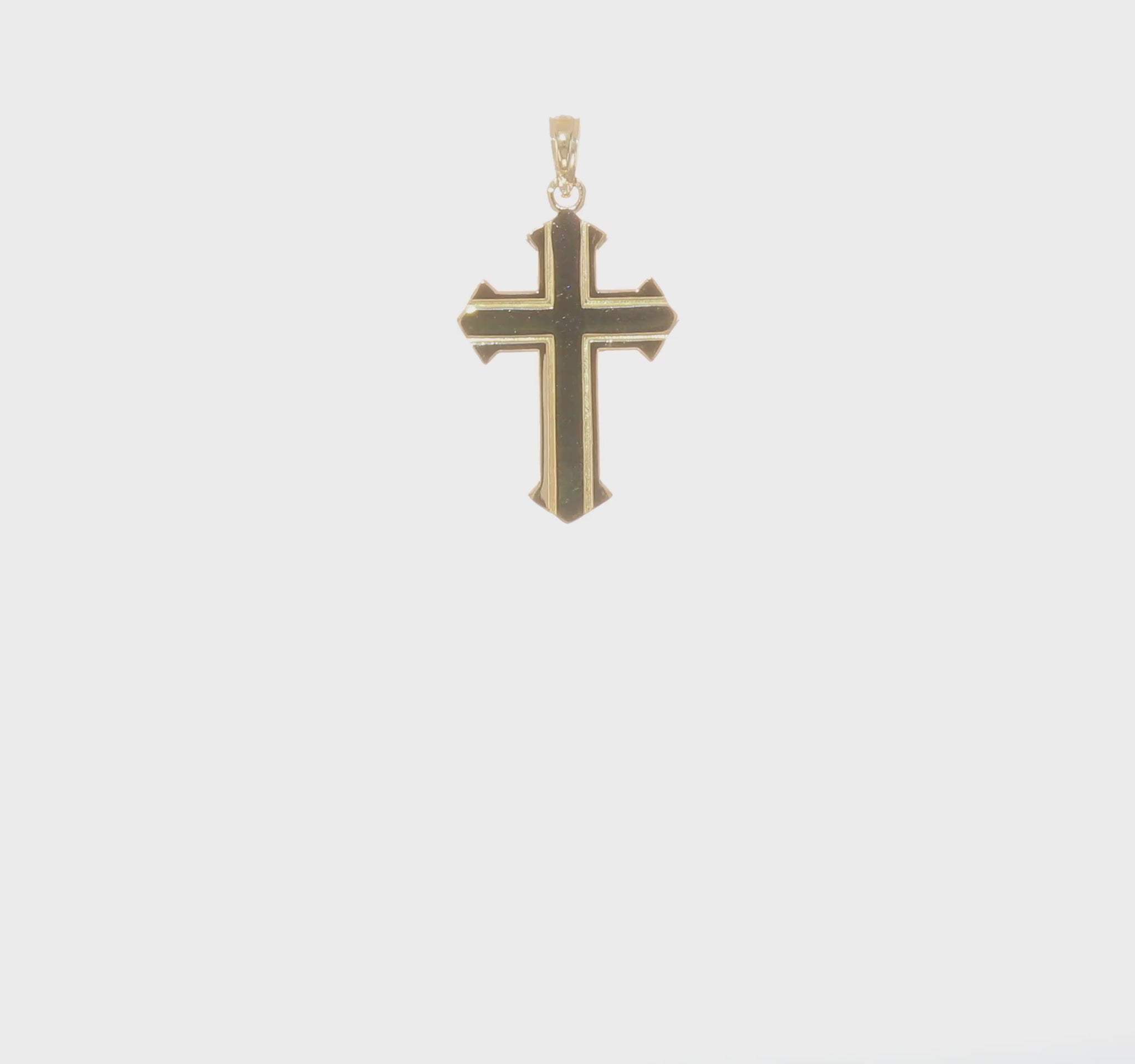 10K yellow gold polished Passion cross pendant video - 10D3521