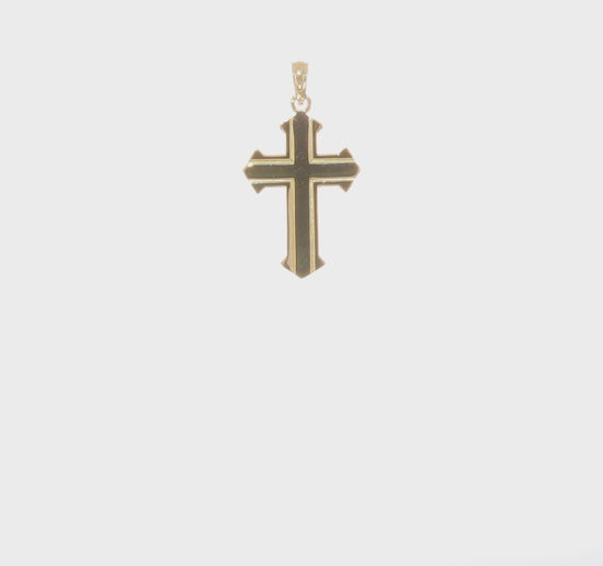 10K yellow gold polished Passion cross pendant video - 10D3521