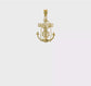 10K yellow gold mariner link crucifix pendant 29 mm video - 10ZC812