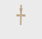 14K yellow gold hollow diamond-cut cross pendant video - K6403