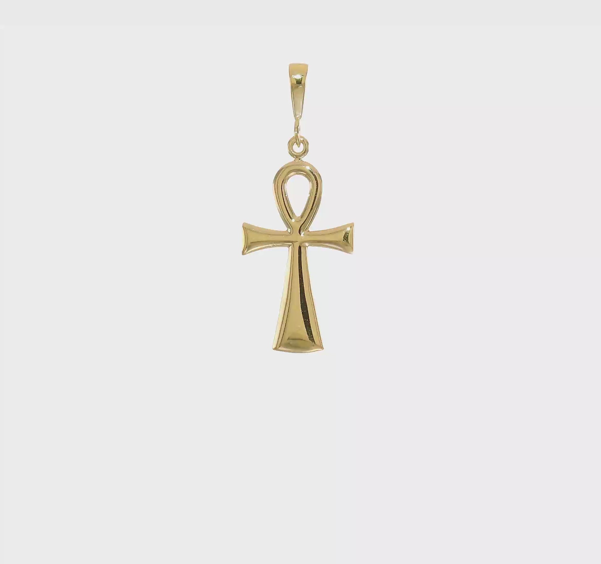 10K gold flared ankh cross pendant video - 10C2738