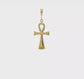 10K gold flared ankh cross pendant video - 10C2738
