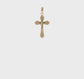 10K yellow gold scalloped-edge crucifix charm video - 10K8583