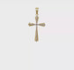 14K Gold and White Rhodium Diamond-Cut Cross Pendant video