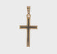 14K yellow gold polished textured Latin cross pendant video - XR1413
