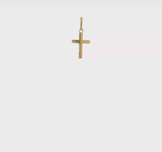 14K Yellow Gold Knife-Edge Latin Cross Pendant – K10072 product video