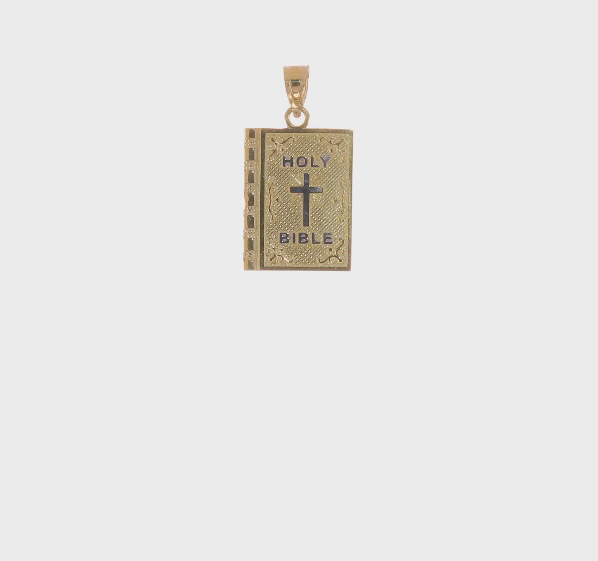 10K Gold and White Rhodium Holy Bible Charm video