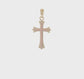 10K two-tone gold polished cross charm video - 10K9067
