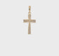14K yellow gold diamond-cut reversible puffed cross pendant video, large - XR1876