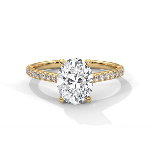 Oval Lab Grown Diamond Ring - 2.5ct Center Stone, 3ct Total Weight