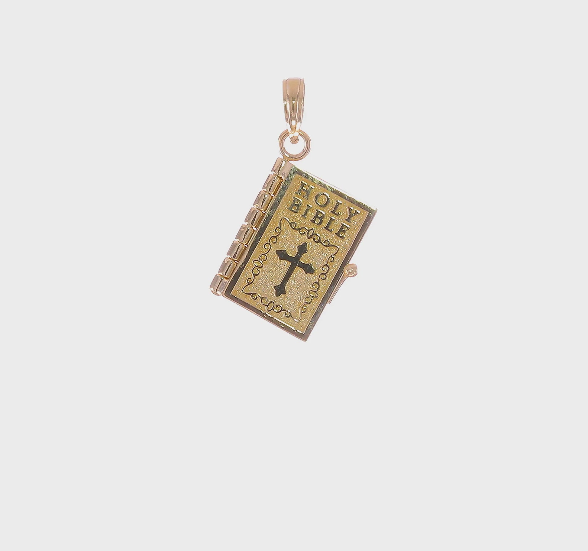 14K Gold Holy Bible Pendant video