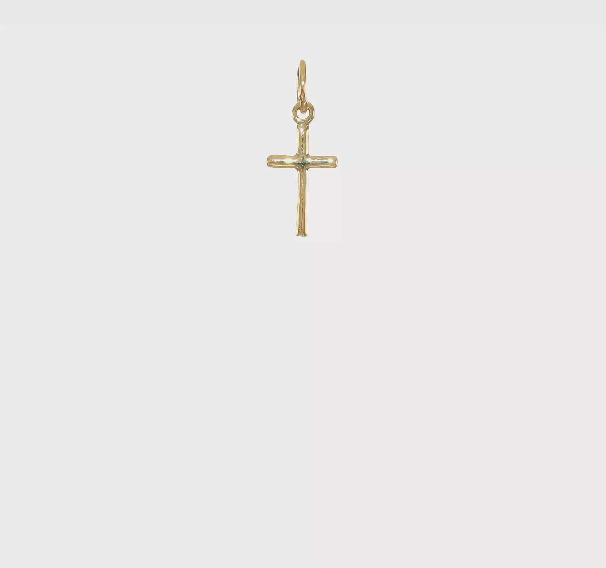 10K yellow gold small cross charm video - 10K2280