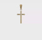 14K Yellow Gold Satin Diamond-Cut Cross Pendant – M1344 product video
