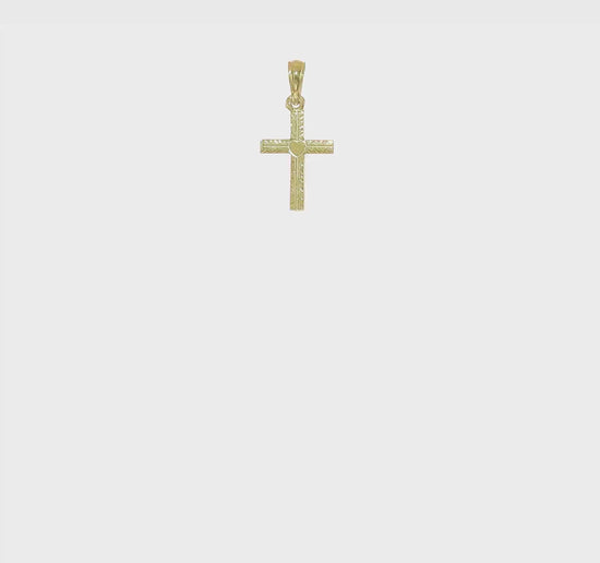 10K gold cross with heart center charm video - 10K8367