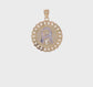 10K gold and white rhodium Jesus face medallion pendant video - 10C1460