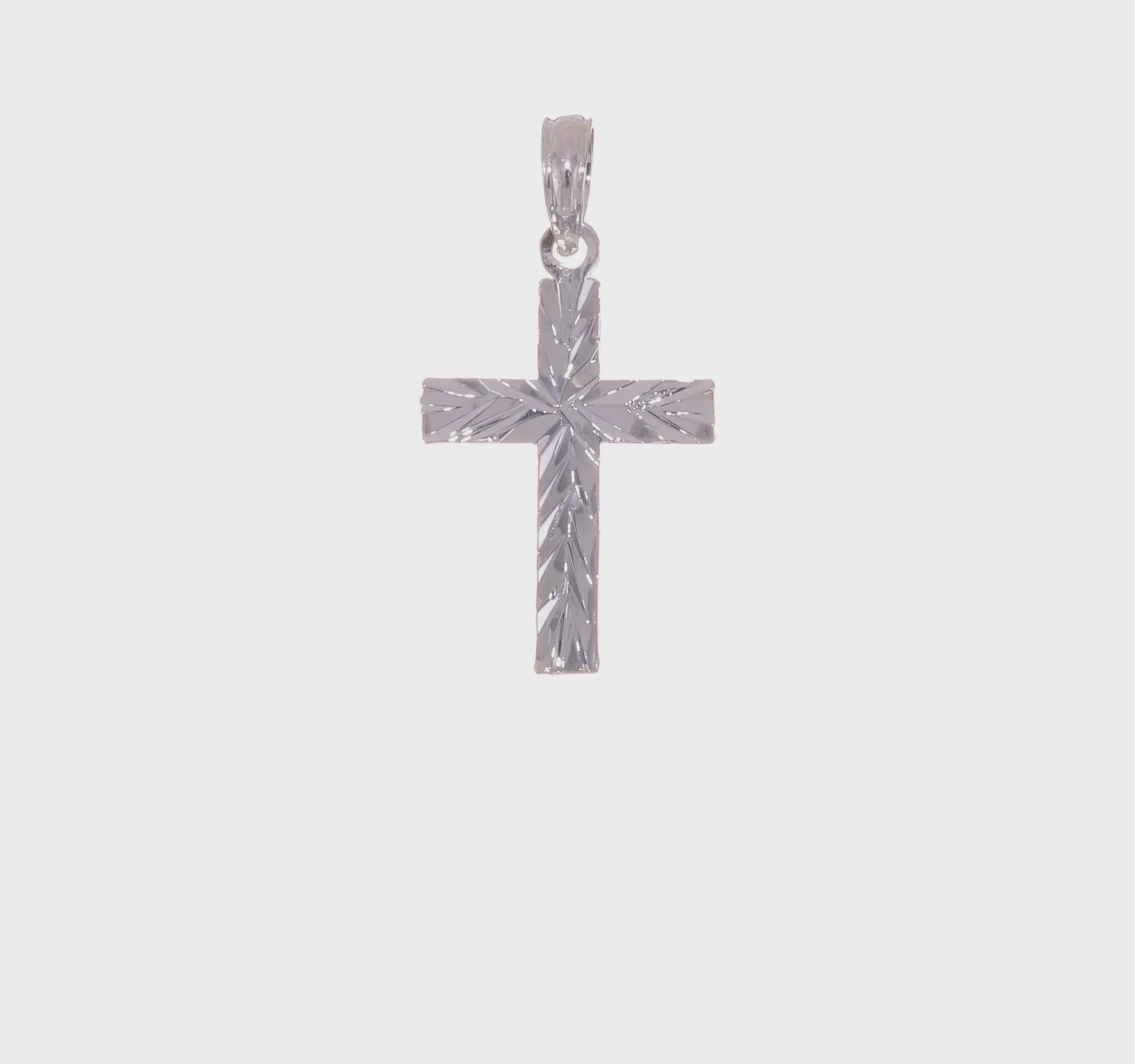 De-Ani Sterling Silver All-Over Diamond-Cut Latin Cross Pendant - product video