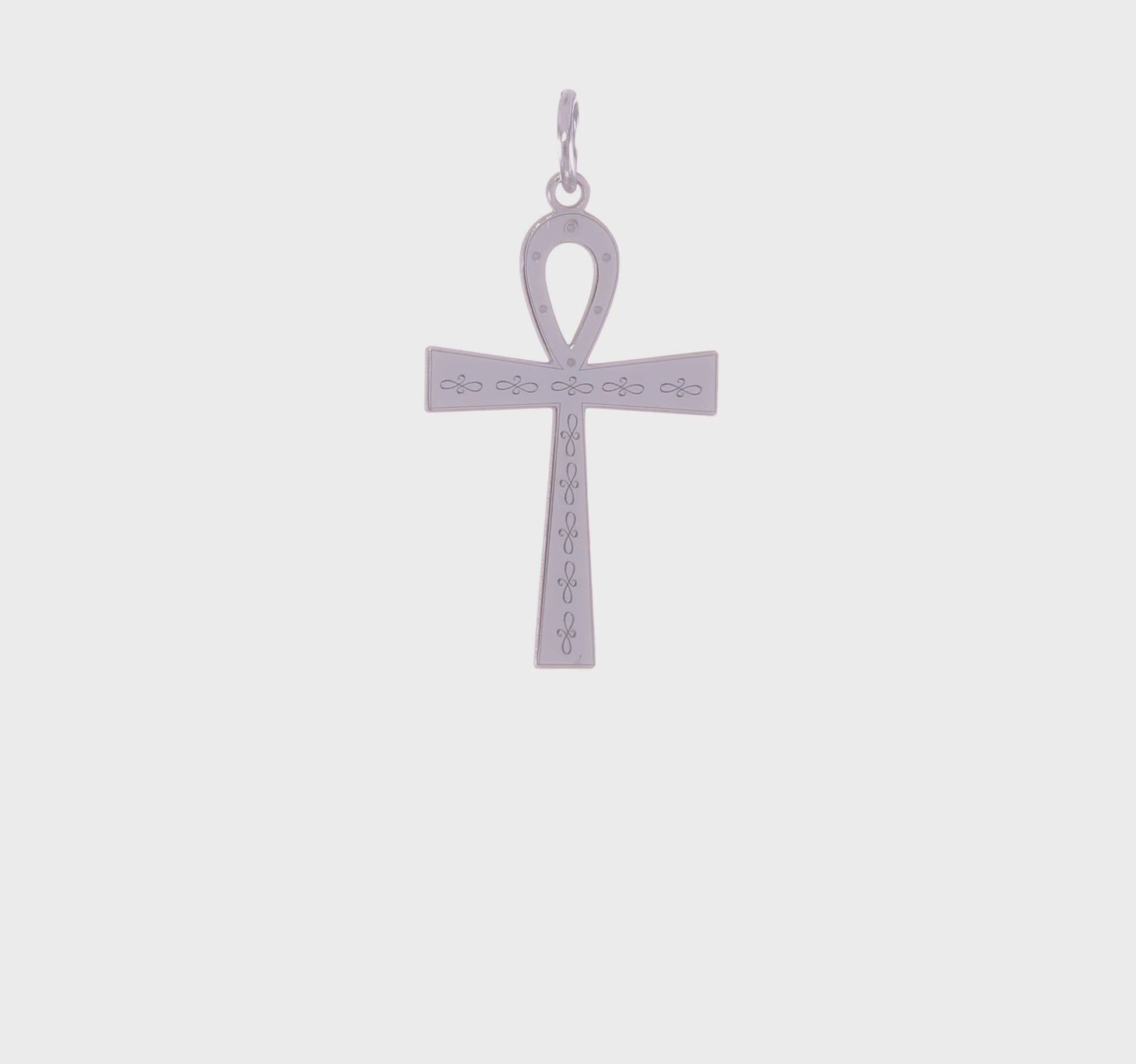 Silver laser cut ankh cross pendant 30 mm video - QXR138