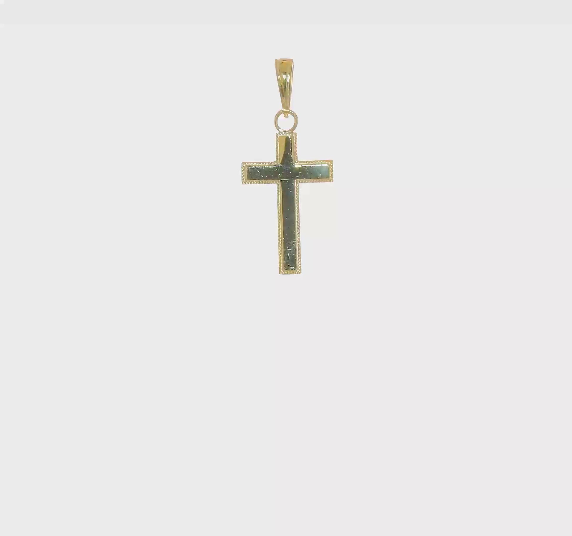 10K Gold Beaded Edge Cross Charm video