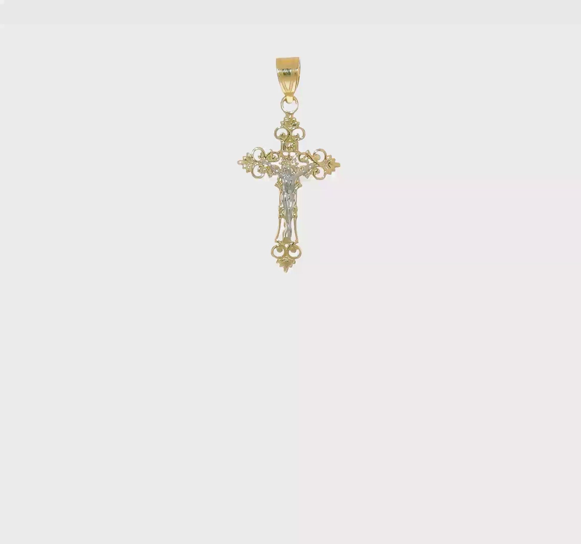 10K Two-Tone Gold INRI Crucifix Pendant video