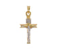 14K Two-Tone Gold Hollow Crucifix Pendant video
