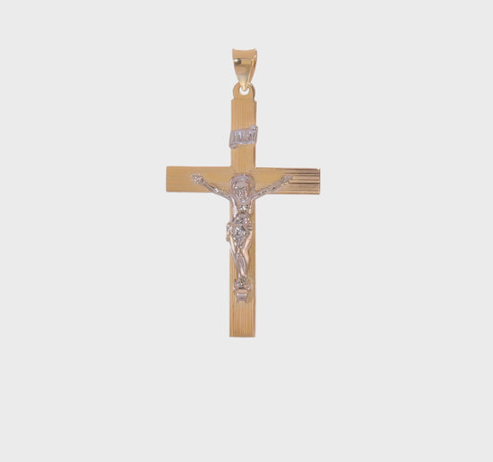 14K Gold INRI Crucifix Cross Pendant – XR2075 product video