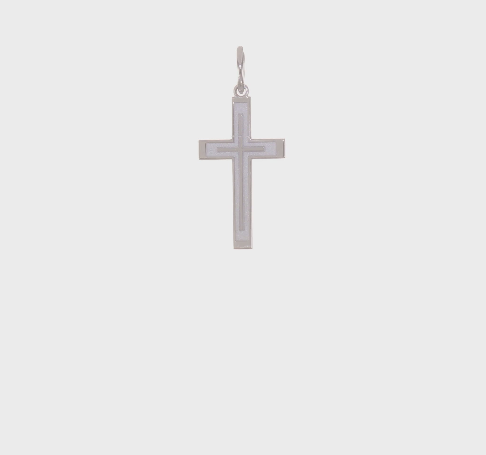 Sterling Silver Laser Cut Cross Pendant – Small Size 360-Degree Video