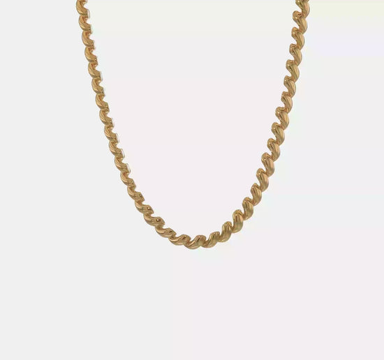 Yellow gold San Marco necklace, 10 mm, 17 inch, video