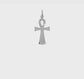 10K white gold solid Ankh Egyptian cross pendant video - 10C288W