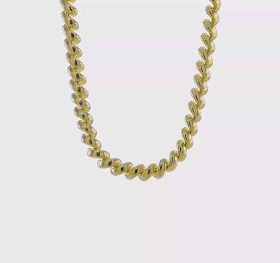 Yellow gold San Marco necklace, 10 mm, 18 inch, video