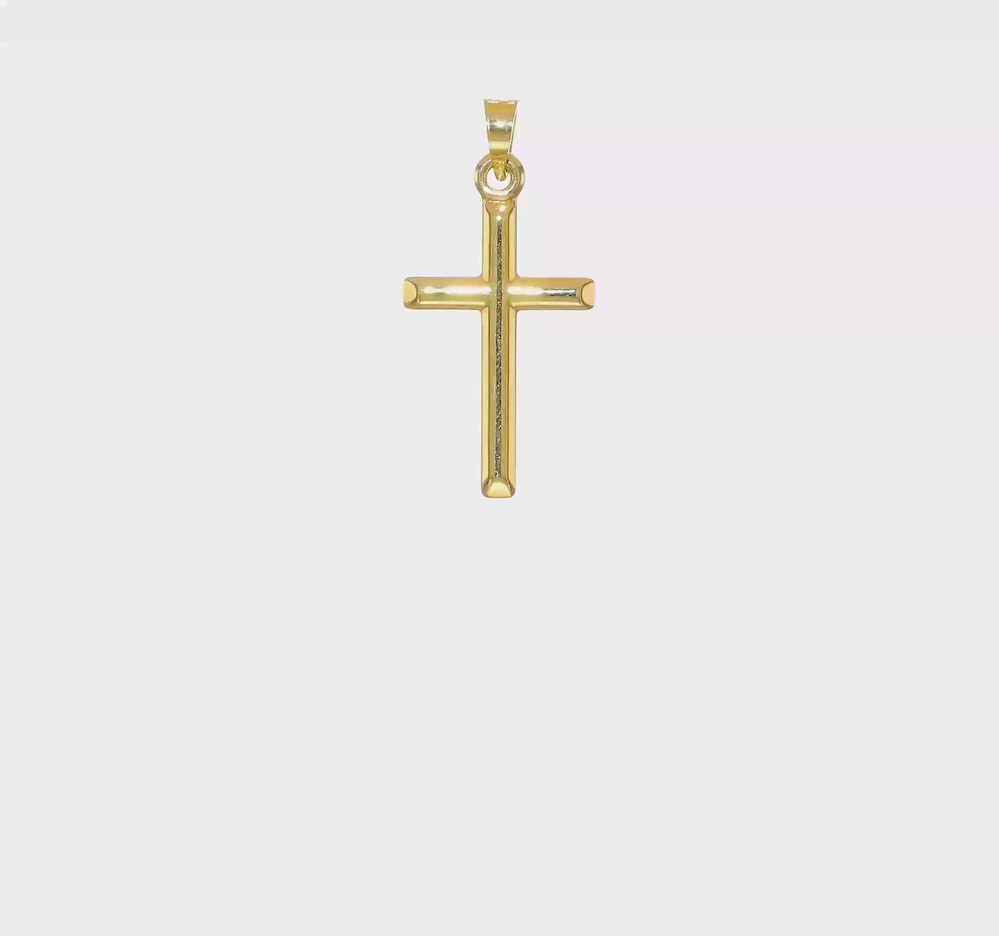 10K yellow gold polished cross pendant video - 10C1344