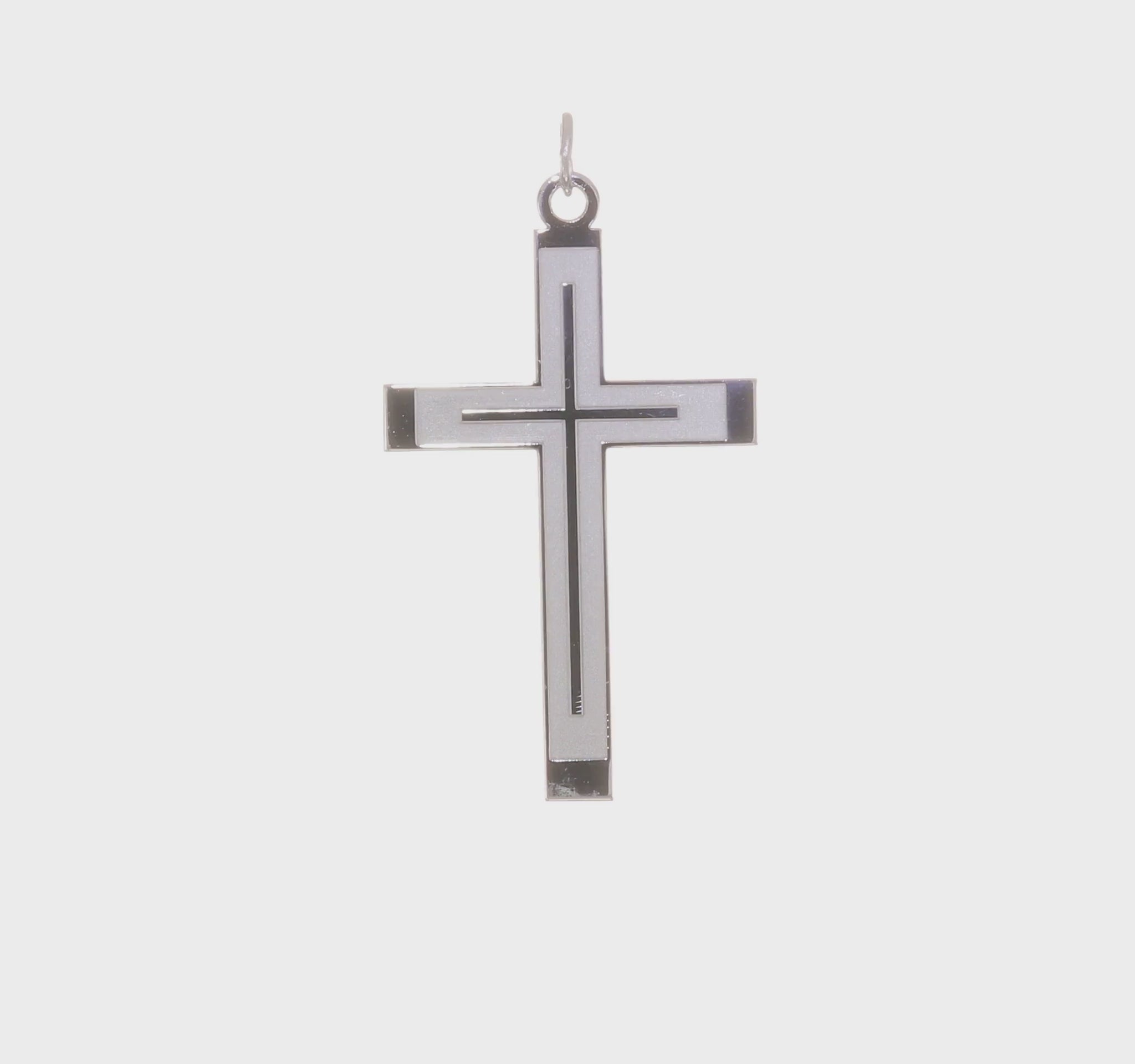 Sterling Silver Laser Cut Cross Pendant – X-Large Size 360-Degree Video