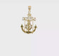 10K yellow gold mariner link crucifix pendant 36 mm video - 10ZC258