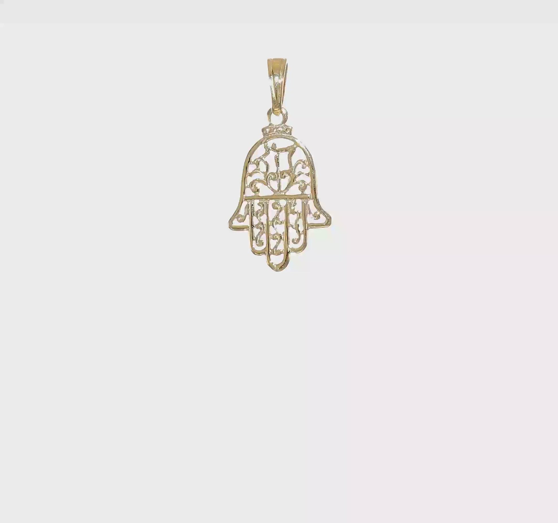 10K Yellow Gold Hamsa Pendant - product video