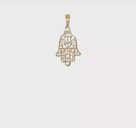10K Yellow Gold Hamsa Pendant - product video