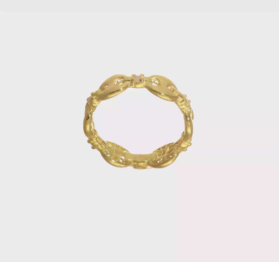 14K Gold Diamond Mariner Link Cocktail Ring - video