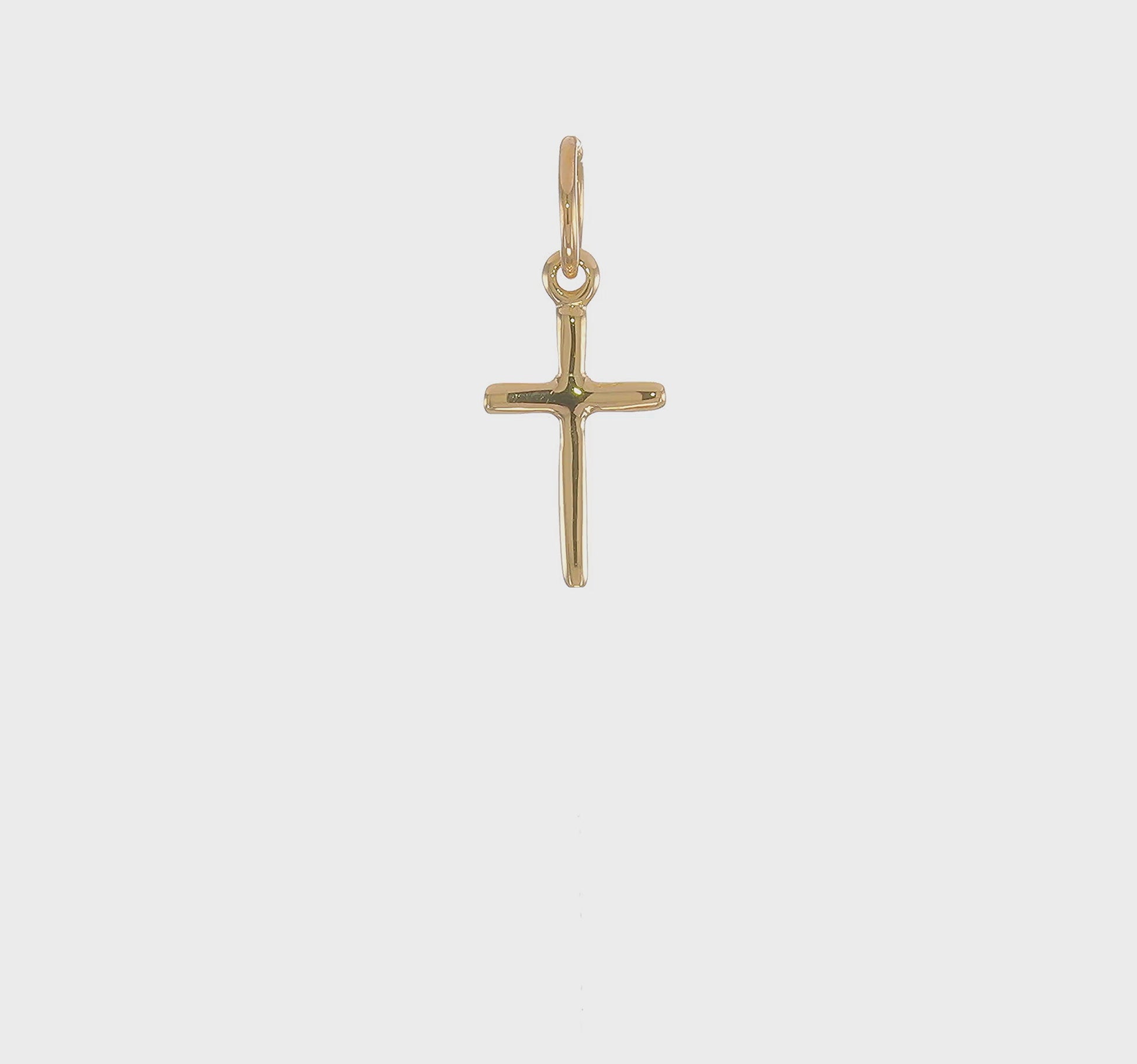 14K yellow gold small cross charm video - K2280
