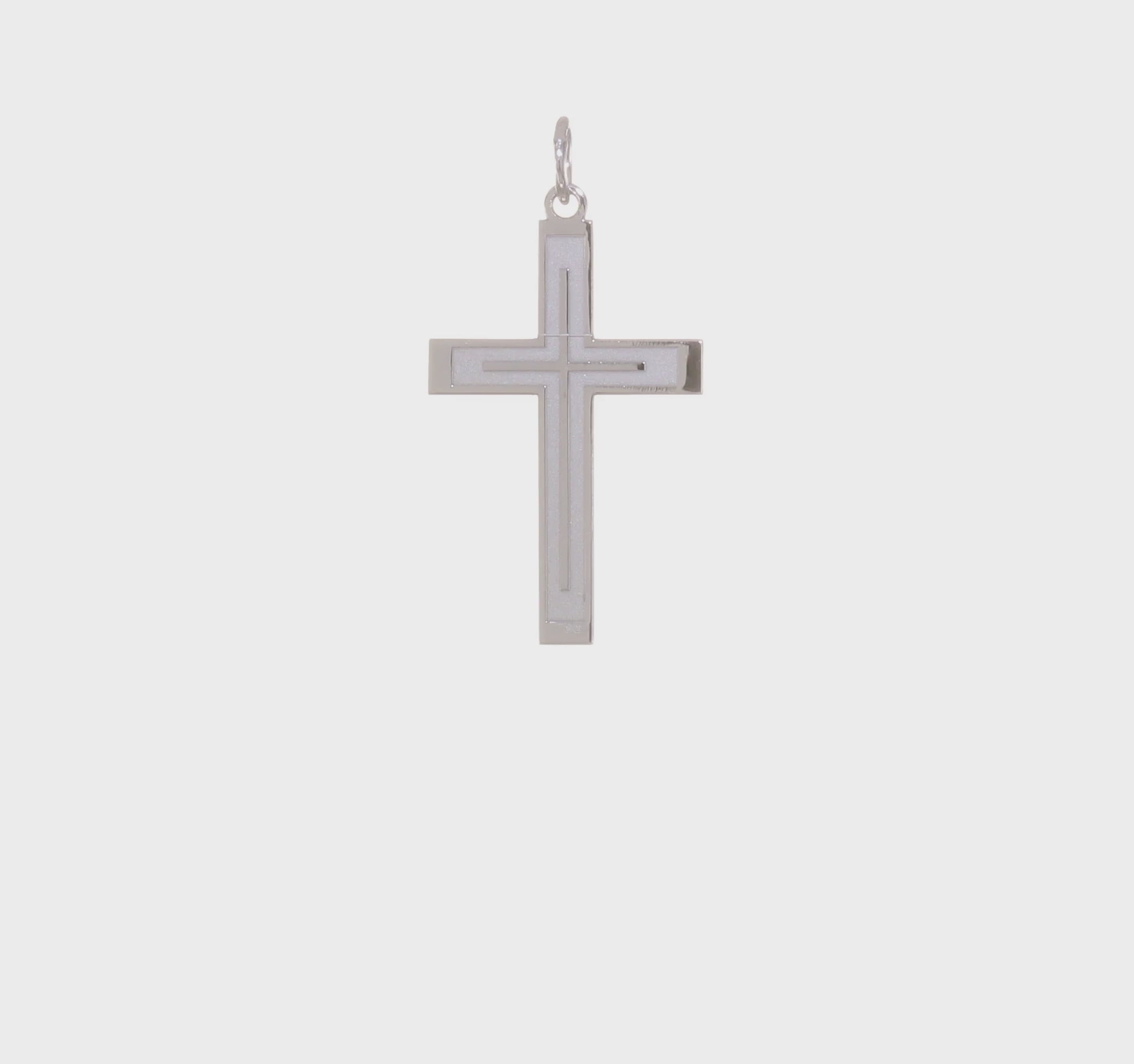 Sterling Silver Laser Cut Cross Pendant – Large Size 360-Degree Video