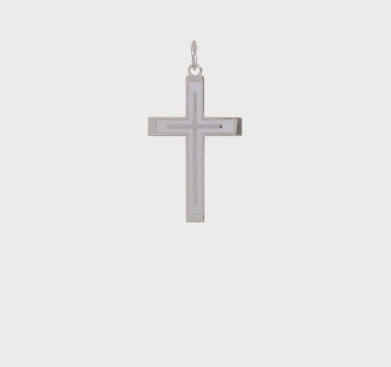 Sterling Silver Laser Cut Cross Pendant – Large Size 360-Degree Video