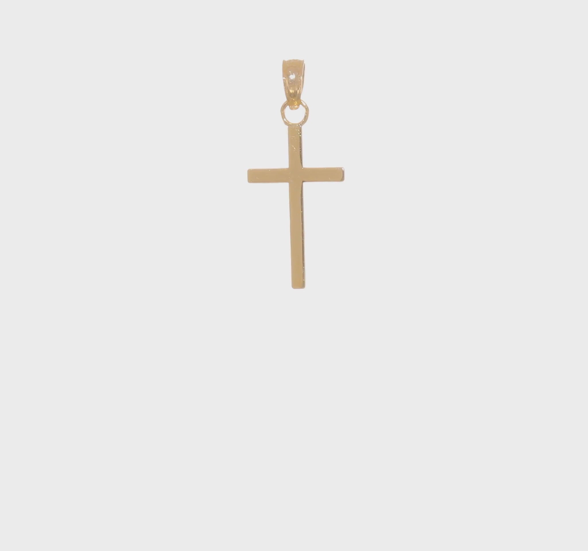 14K gold small Latin cross charm video - K8410