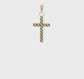 10K yellow gold beaded polished cross charm video - 10K8548