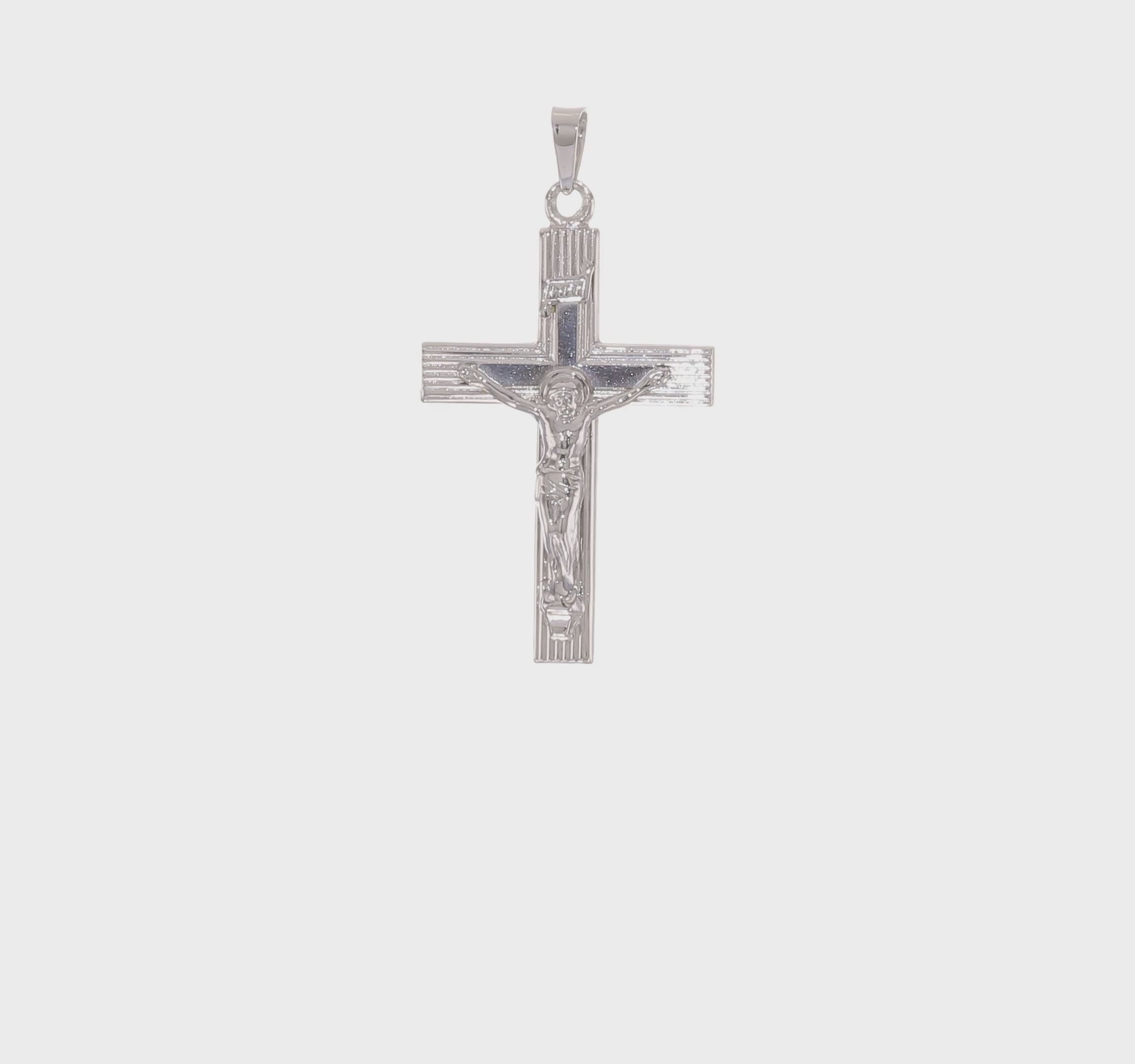 14K Gold INRI Crucifix Cross Pendant – XR2066 product video