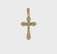 14K yellow gold scalloped-edge crucifix charm video - K8583