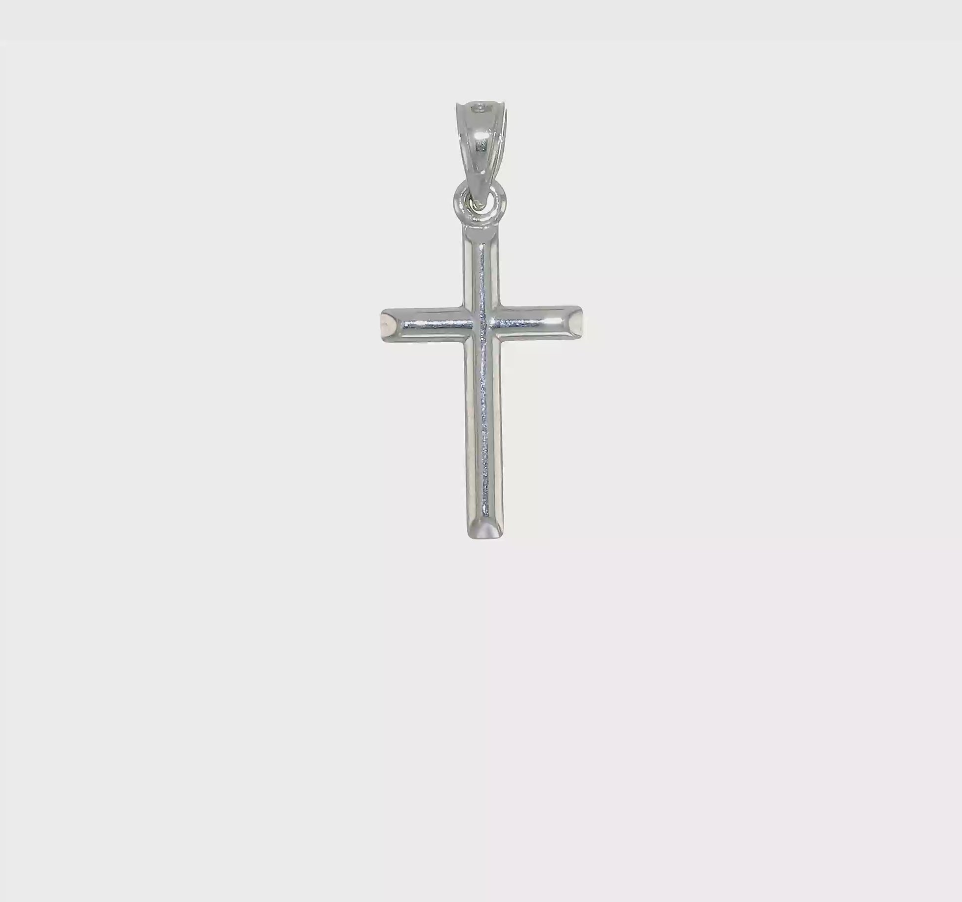 10K white gold polished cross pendant video - 10C1345