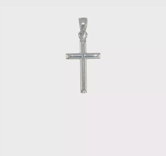 10K white gold polished cross pendant video - 10C1345