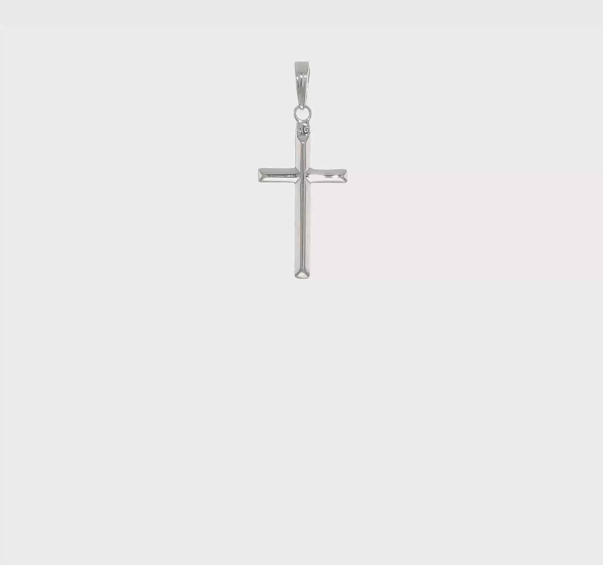 14K White Gold Large Reversible Cross Pendant - product video